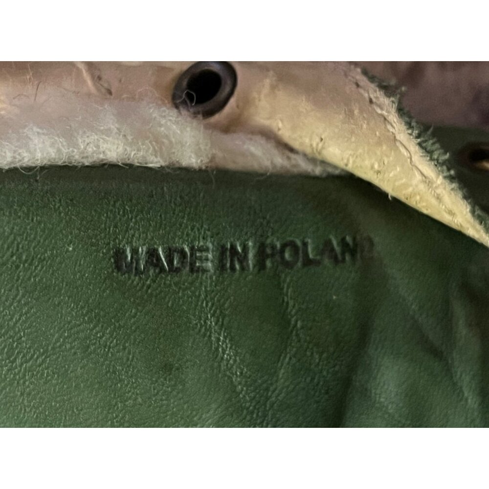V-Italia 1041 Kiki Boots Women’s 38 / 7.5 Green Leather Fleece Lined Poland - Picture 8 of 13